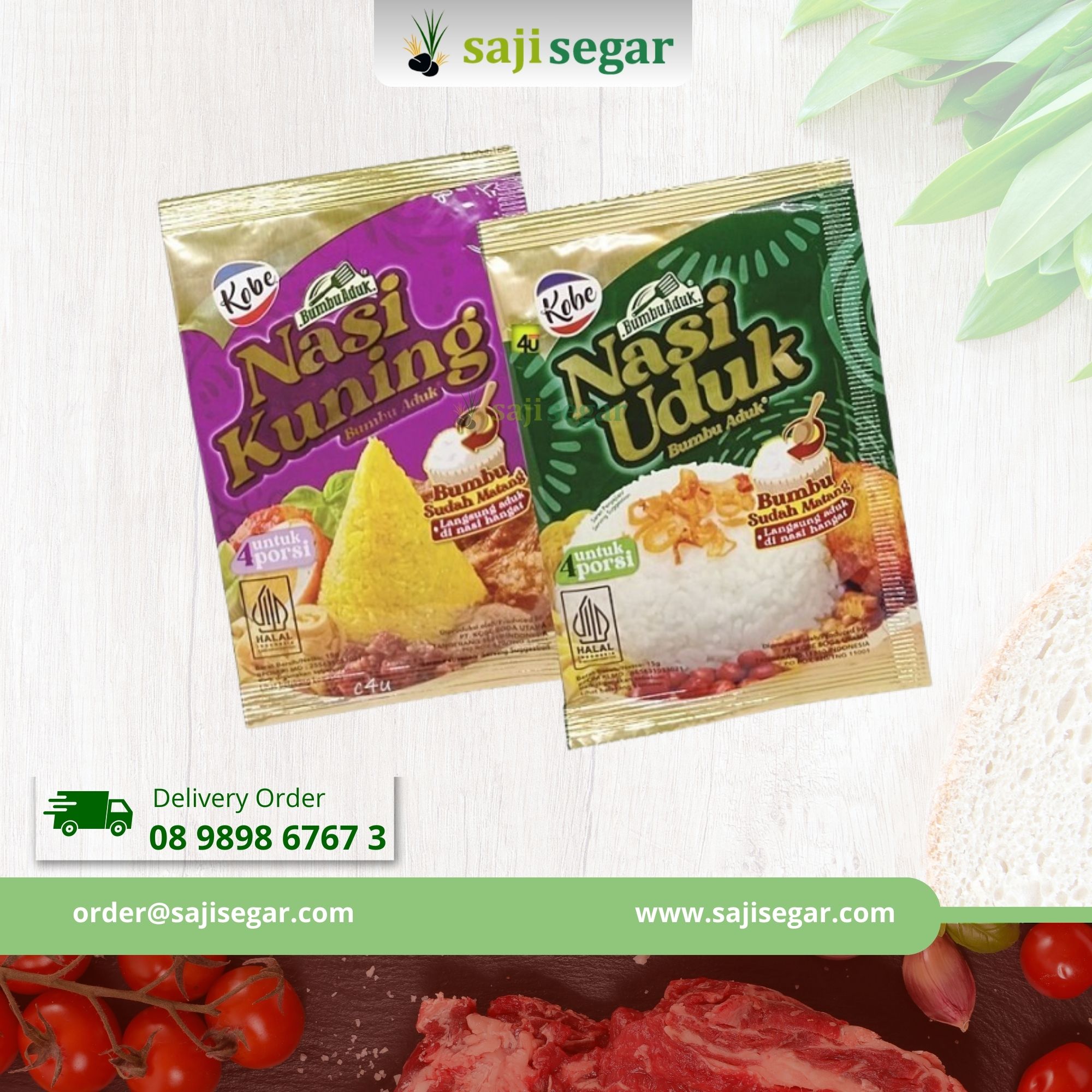 Kobe Bumbu Aduk Nasi Kuning 15 gram isi 3 1 pack
